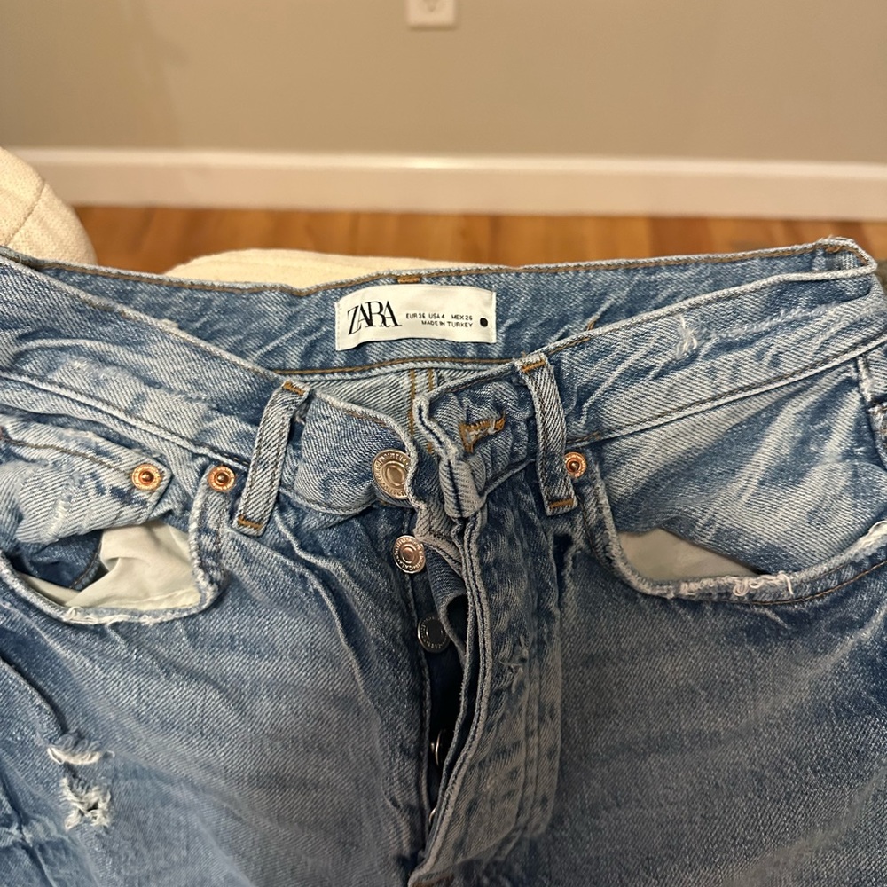 Zara straight jeans cropped